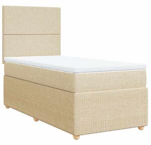 VidaXL Κρεβάτι Boxspring με Στρώμα Κρεμ 90x200 εκ.Υφασμάτινο