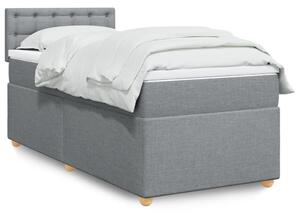 VidaXL Κρεβάτι Boxspring με Στρώμα Ανοιχτό Γκρι 100x200 εκ. Υφασμάτινο