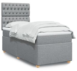 VidaXL Κρεβάτι Boxspring με Στρώμα Ανοιχτό Γκρι 100x200 εκ. Υφασμάτινο