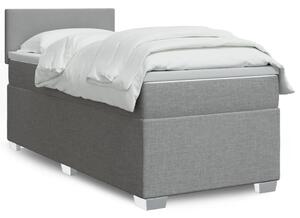 VidaXL Κρεβάτι Boxspring με Στρώμα Ανοιχτό Γκρι 80x200 εκ. Υφασμάτινο