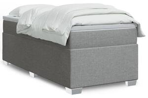 VidaXL Κρεβάτι Boxspring με Στρώμα Ανοιχτό Γκρι 90x200 εκ. Υφασμάτινο