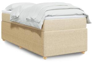 VidaXL Κρεβάτι Boxspring με Στρώμα Κρεμ 90x190 εκ.Υφασμάτινο