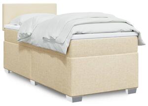 VidaXL Κρεβάτι Boxspring με Στρώμα Κρεμ 90x200 εκ.Υφασμάτινο