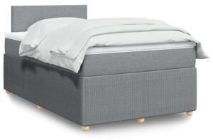 VidaXL Κρεβάτι Boxspring με Στρώμα Ανοιχτό Γκρι 120x200 εκ. Υφασμάτινο