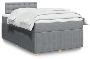 VidaXL Κρεβάτι Boxspring με Στρώμα Ανοιχτό Γκρι 120x200 εκ. Υφασμάτινο