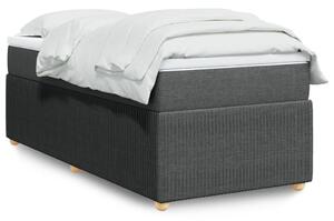 VidaXL Κρεβάτι Boxspring με Στρώμα Σκούρο Γκρι 90x200 εκ. Υφασμάτινο