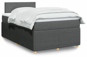 VidaXL Κρεβάτι Boxspring με Στρώμα Σκούρο Γκρι 120x200 εκ. Υφασμάτινο