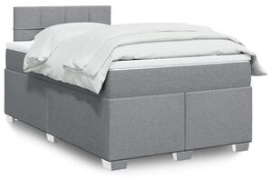 VidaXL Κρεβάτι Boxspring με Στρώμα Ανοιχτό Γκρι 120x190 εκ. Υφασμάτινο