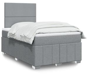 VidaXL Κρεβάτι Boxspring με Στρώμα Ανοιχτό Γκρι 120x200 εκ. Υφασμάτινο