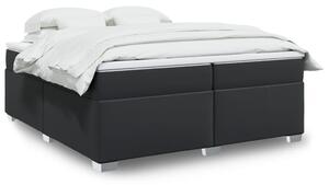 VidaXL Κρεβάτι Boxspring με Στρώμα Μαύρο 200x200 εκ. Συνθετικό Δέρμα