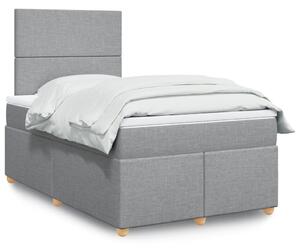 VidaXL Κρεβάτι Boxspring με Στρώμα Ανοιχτό Γκρι 120x200 εκ. Υφασμάτινο