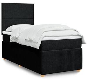 VidaXL Κρεβάτι Boxspring με Στρώμα Μαύρο 80 x 200 εκ. Υφασμάτινο