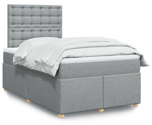 VidaXL Κρεβάτι Boxspring με Στρώμα Ανοιχτό Γκρι 120x200 εκ. Υφασμάτινο