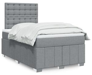 VidaXL Κρεβάτι Boxspring με Στρώμα Ανοιχτό Γκρι 120x200 εκ. Υφασμάτινο