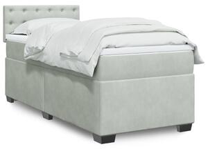 VidaXL Κρεβάτι Boxspring με Στρώμα Ανοιχτό Γκρι 80x200 εκ. Βελούδινο