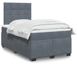 VidaXL Κρεβάτι Boxspring με Στρώμα Σκούρο Γκρι 120x190 εκ. Βελούδινο