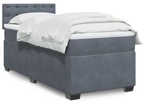 VidaXL Κρεβάτι Boxspring με Στρώμα Σκούρο Γκρι 80x200 εκ. Βελούδινο