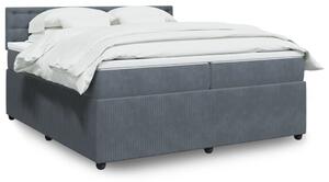 VidaXL Κρεβάτι Boxspring με Στρώμα Σκούρο Γκρι 200x200 εκ. Βελούδινο