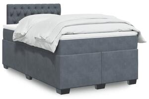 VidaXL Κρεβάτι Boxspring με Στρώμα Σκούρο Γκρι 120x200 εκ. Βελούδινο