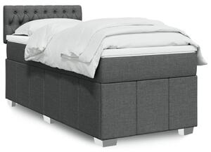 VidaXL Κρεβάτι Boxspring με Στρώμα Σκούρο Γκρι 100x200 εκ. Υφασμάτινο