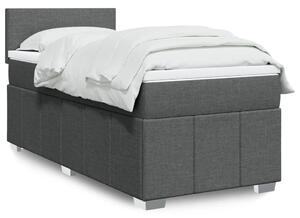 VidaXL Κρεβάτι Boxspring με Στρώμα Σκούρο Γκρι 80x200 εκ. Υφασμάτινο