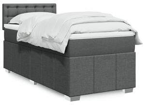 VidaXL Κρεβάτι Boxspring με Στρώμα Σκούρο Γκρι 80x200 εκ. Υφασμάτινο