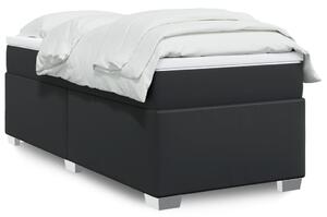 VidaXL Κρεβάτι Boxspring με Στρώμα Μαύρο 90x190εκ. από Συνθετικό Δέρμα