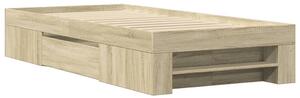 VidaXL Πλαίσιο Κρεβ. Χωρ. Στρώμα Sonoma Δρυς 90x200 εκ. Επεξ. Ξύλο