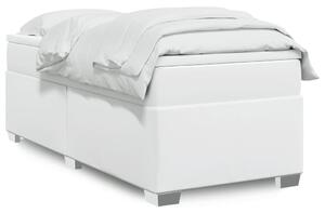 VidaXL Κρεβάτι Boxspring με Στρώμα Λευκό 90x200εκ. από Συνθετικό Δέρμα