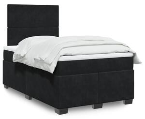 VidaXL Κρεβάτι Boxspring με Στρώμα Μαύρο 120x190 εκ. Βελούδινο