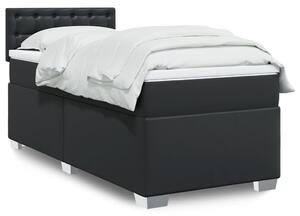 VidaXL Κρεβάτι Boxspring με Στρώμα Μαύρο 80 x 200 εκ. Συνθετικό Δέρμα