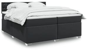 VidaXL Κρεβάτι Boxspring με Στρώμα Μαύρο 200x200 εκ. Συνθετικό Δέρμα