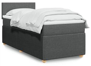 VidaXL Κρεβάτι Boxspring με Στρώμα Σκούρο Γκρι 90x200 εκ. Υφασμάτινο