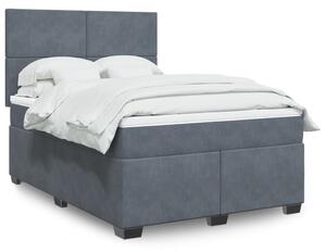 VidaXL Κρεβάτι Boxspring με Στρώμα Σκούρο Γκρι 160x200 εκ. Βελούδινο