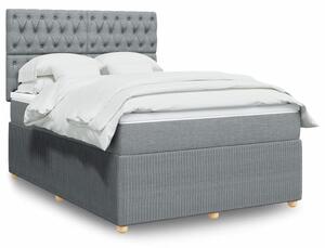 VidaXL Κρεβάτι Boxspring με Στρώμα Ανοιχτό Γκρι 140x190 εκ. Υφασμάτινο