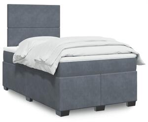 VidaXL Κρεβάτι Boxspring με Στρώμα Σκούρο Γκρι 120x190 εκ. Βελούδινο