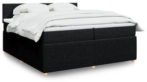 VidaXL Κρεβάτι Boxspring με Στρώμα Μαύρο 200x200 εκ. Υφασμάτινο