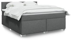 VidaXL Κρεβάτι Boxspring με Στρώμα Σκούρο Γκρι 180x200 εκ Υφασμάτιν