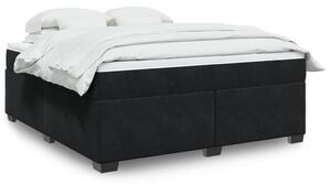 VidaXL Κρεβάτι Boxspring με Στρώμα Μαύρο 180x200 εκ. Βελούδινο