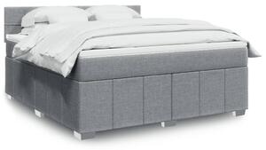 VidaXL Κρεβάτι Boxspring με Στρώμα Ανοιχτό Γκρι 180x200 εκ. Υφασμάτινο