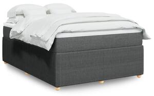 VidaXL Κρεβάτι Boxspring με Στρώμα Σκούρο Γκρι 140x190 εκ. Υφασμάτινο