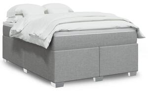 VidaXL Κρεβάτι Boxspring με Στρώμα Ανοιχτό Γκρι 140x200 εκ. Υφασμάτινο