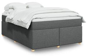 VidaXL Κρεβάτι Boxspring με Στρώμα Σκούρο Γκρι 140x200 εκ Υφασμάτινο