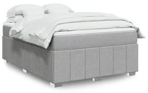 VidaXL Κρεβάτι Boxspring με Στρώμα Ανοιχτό Γκρι 140x190 εκ. Υφασμάτινο