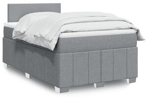 VidaXL Κρεβάτι Boxspring με Στρώμα Ανοιχτό Γκρι 120x190 εκ. Υφασμάτινο