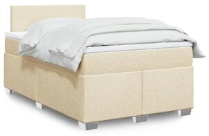 VidaXL Κρεβάτι Boxspring με Στρώμα Κρεμ 120x200 εκ. Υφασμάτινο