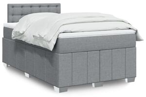 VidaXL Κρεβάτι Boxspring με Στρώμα Ανοιχτό Γκρι 120x200 εκ. Υφασμάτινο