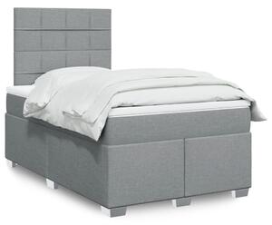 VidaXL Κρεβάτι Boxspring με Στρώμα Ανοιχτό Γκρι 120x190 εκ. Υφασμάτινο