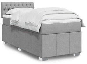 VidaXL Κρεβάτι Boxspring με Στρώμα Ανοιχτό Γκρι 100x200 εκ. Υφασμάτινο