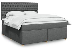 VidaXL Κρεβάτι Boxspring με Στρώμα Σκούρο Γκρι 180x200 εκ Υφασμάτιν